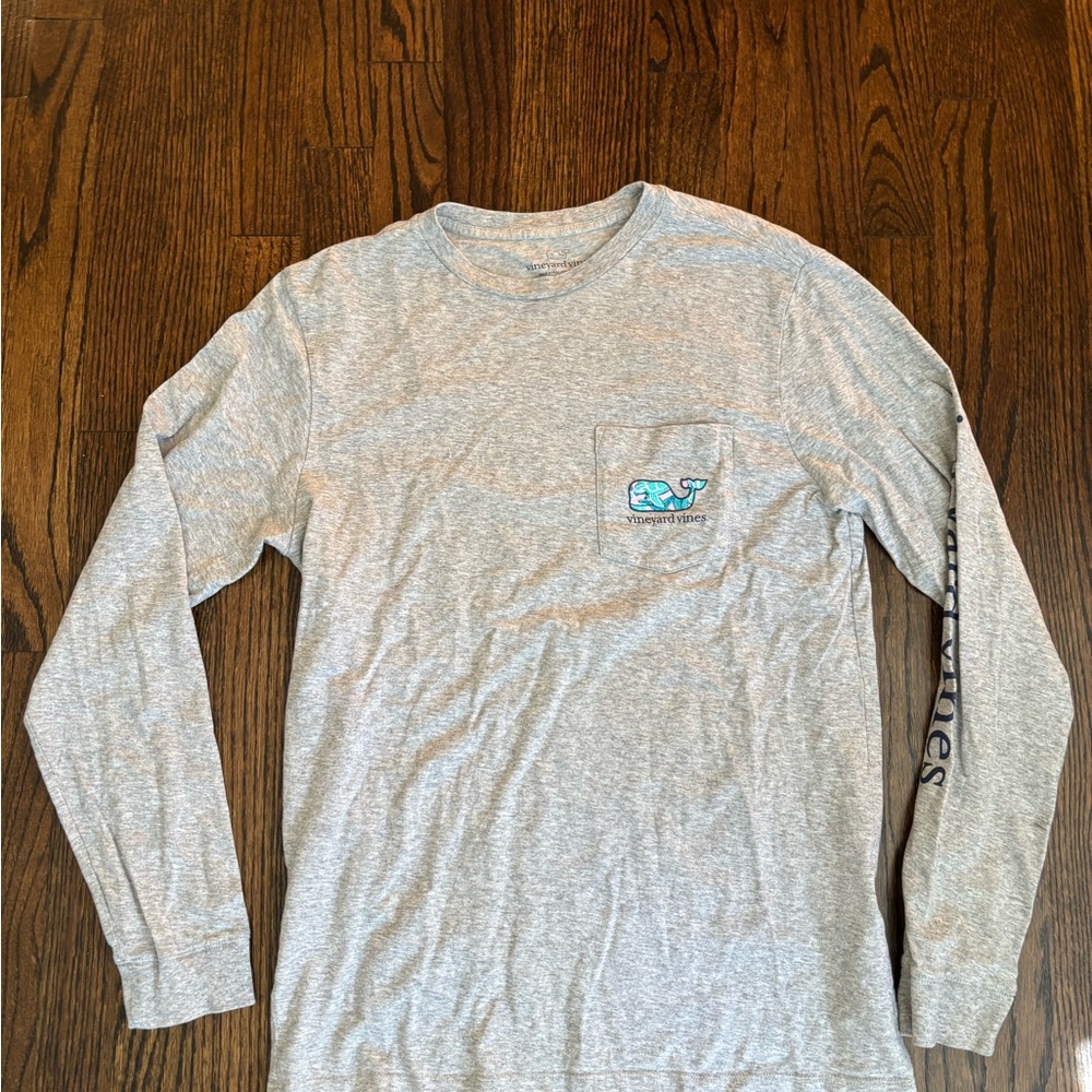 Vineyard Vines Gray Long Sleeve Tee Classic Comfort